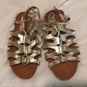Gold Steve Madden gladiator sandals